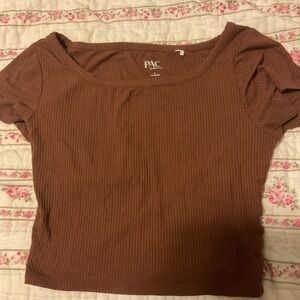 Brown crop top